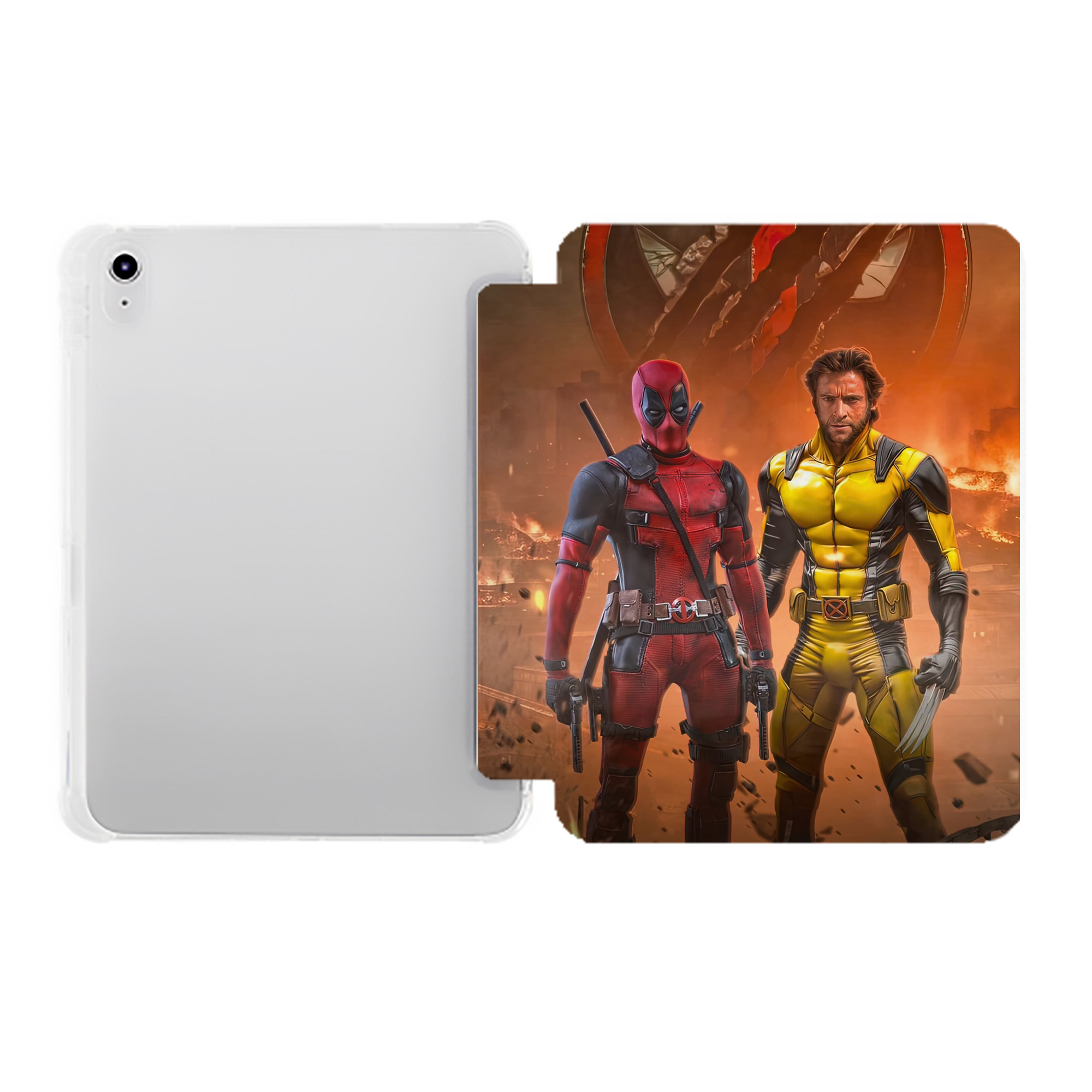 （画像用） Deadpool デッドプール IPad ケース ペン収納付き 三つ折りスタンド PUレザー×シリコン 対応機種9.5/10.5/10.9インチ